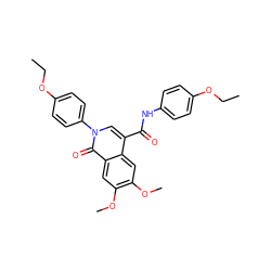 CCOc1ccc(NC(=O)c2cn(-c3ccc(OCC)cc3)c(=O)c3cc(OC)c(OC)cc23)cc1 ZINC000003660480