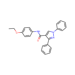 CCOc1ccc(NC(=O)c2cn(-c3ccccc3)nc2-c2ccccc2)cc1 ZINC000006340952