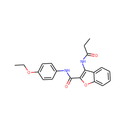 CCOc1ccc(NC(=O)c2oc3ccccc3c2NC(=O)CC)cc1 ZINC000004111810