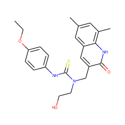 CCOc1ccc(NC(=S)N(CCO)Cc2cc3cc(C)cc(C)c3[nH]c2=O)cc1 ZINC000000875475