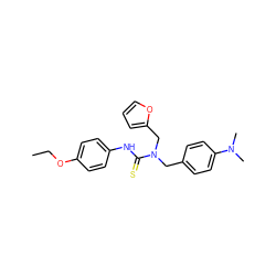 CCOc1ccc(NC(=S)N(Cc2ccc(N(C)C)cc2)Cc2ccco2)cc1 ZINC000001021552