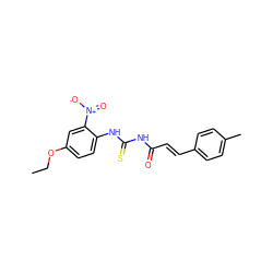 CCOc1ccc(NC(=S)NC(=O)/C=C/c2ccc(C)cc2)c([N+](=O)[O-])c1 ZINC000004889354