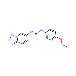 CCOc1ccc(NC(=S)Nc2ccc3nsnc3c2)cc1 ZINC000008690078