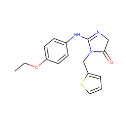 CCOc1ccc(NC2=NCC(=O)N2Cc2cccs2)cc1 ZINC000020143189