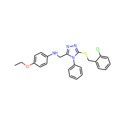 CCOc1ccc(NCc2nnc(SCc3ccccc3Cl)n2-c2ccccc2)cc1 ZINC000006090041