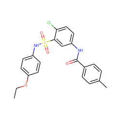 CCOc1ccc(NS(=O)(=O)c2cc(NC(=O)c3ccc(C)cc3)ccc2Cl)cc1 ZINC000008684425