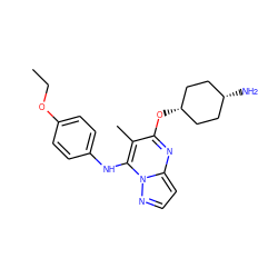 CCOc1ccc(Nc2c(C)c(O[C@H]3CC[C@@H](N)CC3)nc3ccnn23)cc1 ZINC000216009384