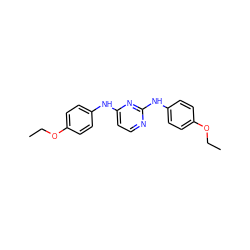 CCOc1ccc(Nc2ccnc(Nc3ccc(OCC)cc3)n2)cc1 ZINC000114321144