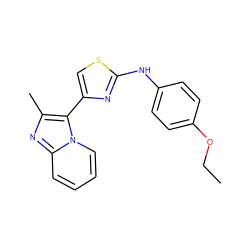 CCOc1ccc(Nc2nc(-c3c(C)nc4ccccn34)cs2)cc1 ZINC000000755692