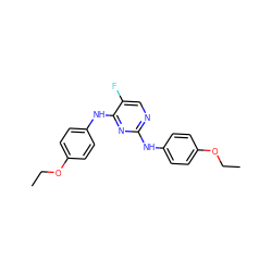 CCOc1ccc(Nc2ncc(F)c(Nc3ccc(OCC)cc3)n2)cc1 ZINC000000823063