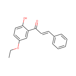 CCOc1ccc(O)c(C(=O)/C=C/c2ccccc2)c1 ZINC000096284400