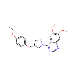 CCOc1ccc(O[C@@H]2CCN(c3ncnc4cc(OC)c(OC)cc34)C2)cc1 ZINC000014956440