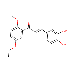 CCOc1ccc(OC)c(C(=O)/C=C/c2ccc(O)c(O)c2)c1 ZINC000013834223