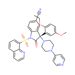 CCOc1ccc(OC)cc1[C@@]1(N2CCN(c3ccncc3)CC2)C(=O)N(S(=O)(=O)c2cccc3cccnc23)c2ccc(C#N)cc21 ZINC000167323029