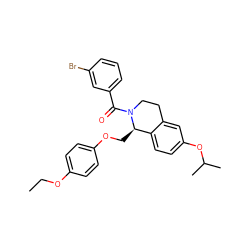 CCOc1ccc(OC[C@@H]2c3ccc(OC(C)C)cc3CCN2C(=O)c2cccc(Br)c2)cc1 ZINC001772626527