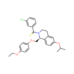 CCOc1ccc(OC[C@@H]2c3ccc(OC(C)C)cc3CCN2C(=S)c2cccc(Cl)c2)cc1 ZINC001772644233