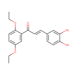 CCOc1ccc(OCC)c(C(=O)/C=C/c2ccc(O)c(O)c2)c1 ZINC000013834226