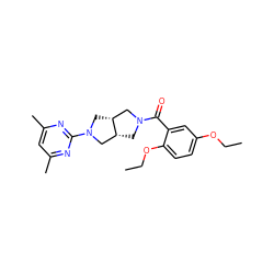 CCOc1ccc(OCC)c(C(=O)N2C[C@@H]3CN(c4nc(C)cc(C)n4)C[C@@H]3C2)c1 ZINC000116827962