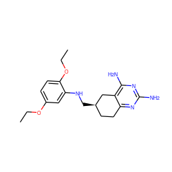 CCOc1ccc(OCC)c(NC[C@@H]2CCc3nc(N)nc(N)c3C2)c1 ZINC000005845211