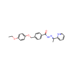 CCOc1ccc(OCc2ccc(C(=O)N/N=C(\C)c3ccccn3)cc2)cc1 ZINC000005119709