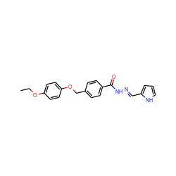 CCOc1ccc(OCc2ccc(C(=O)NN=Cc3ccc[nH]3)cc2)cc1 ZINC000253928500