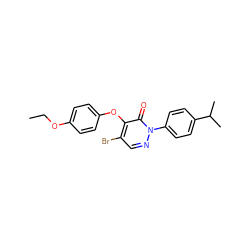 CCOc1ccc(Oc2c(Br)cnn(-c3ccc(C(C)C)cc3)c2=O)cc1 ZINC000066136695