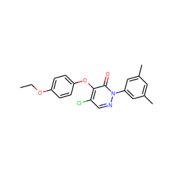 CCOc1ccc(Oc2c(Cl)cnn(-c3cc(C)cc(C)c3)c2=O)cc1 ZINC000095560365