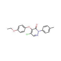 CCOc1ccc(Oc2c(Cl)cnn(-c3ccc(C)cc3)c2=O)cc1 ZINC000066148793