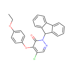 CCOc1ccc(Oc2c(Cl)cnn(C3c4ccccc4-c4ccccc43)c2=O)cc1 ZINC000095596803