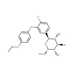 CCOc1ccc(Oc2cc([C@@H]3O[C@@H](OC)[C@@H](O)[C@H](O)[C@H]3O)ccc2Cl)cc1 ZINC000045253393