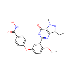 CCOc1ccc(Oc2ccc(C(=O)NO)cc2)cc1-c1nc2c(CC)nn(C)c2c(=O)[nH]1 ZINC001772624836