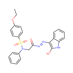 CCOc1ccc(S(=O)(=O)N(CC(=O)/N=N/c2c(O)[nH]c3ccccc23)c2ccccc2)cc1 ZINC000101033373