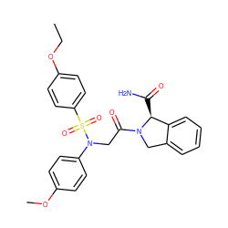 CCOc1ccc(S(=O)(=O)N(CC(=O)N2Cc3ccccc3[C@@H]2C(N)=O)c2ccc(OC)cc2)cc1 ZINC000013677343