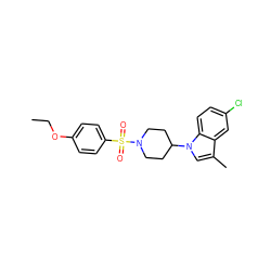 CCOc1ccc(S(=O)(=O)N2CCC(n3cc(C)c4cc(Cl)ccc43)CC2)cc1 ZINC000169699802