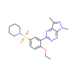 CCOc1ccc(S(=O)(=O)N2CCCCC2)cc1-c1nnc2c(n1)c(C)nn2C ZINC000169340975