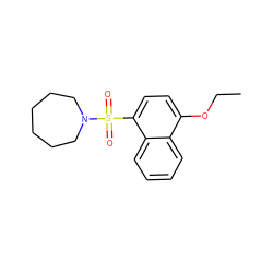 CCOc1ccc(S(=O)(=O)N2CCCCCC2)c2ccccc12 ZINC000000267112