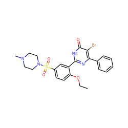 CCOc1ccc(S(=O)(=O)N2CCN(C)CC2)cc1-c1nc(-c2ccccc2)c(Br)c(=O)[nH]1 ZINC000096916013