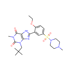 CCOc1ccc(S(=O)(=O)N2CCN(C)CC2)cc1-c1nc2c([nH]1)c(=O)n(C)c(=O)n2CC(C)(C)C ZINC000013818303