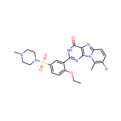 CCOc1ccc(S(=O)(=O)N2CCN(C)CC2)cc1-c1nc2c(nc3ccc(Br)c(C)n32)c(=O)[nH]1 ZINC000028523160