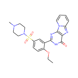 CCOc1ccc(S(=O)(=O)N2CCN(C)CC2)cc1-c1nc2c(nc3ccccn32)c(=O)[nH]1 ZINC000043013961