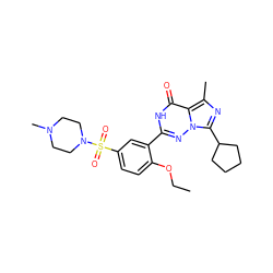 CCOc1ccc(S(=O)(=O)N2CCN(C)CC2)cc1-c1nn2c(C3CCCC3)nc(C)c2c(=O)[nH]1 ZINC000028349061