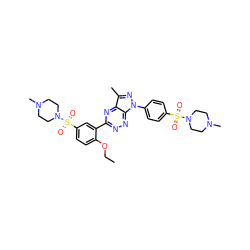 CCOc1ccc(S(=O)(=O)N2CCN(C)CC2)cc1-c1nnc2c(n1)c(C)nn2-c1ccc(S(=O)(=O)N2CCN(C)CC2)cc1 ZINC000473131877