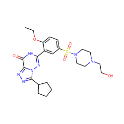 CCOc1ccc(S(=O)(=O)N2CCN(CCO)CC2)cc1-c1nn2c(C3CCCC3)nnc2c(=O)[nH]1 ZINC000028357688