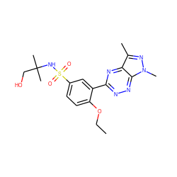 CCOc1ccc(S(=O)(=O)NC(C)(C)CO)cc1-c1nnc2c(n1)c(C)nn2C ZINC000299860063