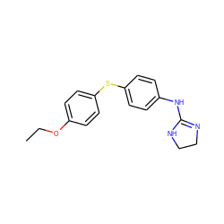 CCOc1ccc(Sc2ccc(NC3=NCCN3)cc2)cc1 ZINC000026000104