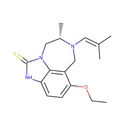 CCOc1ccc2[nH]c(=S)n3c2c1CN(C=C(C)C)[C@@H](C)C3 ZINC000101635014