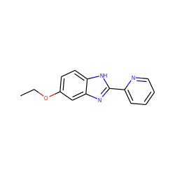 CCOc1ccc2[nH]c(-c3ccccn3)nc2c1 ZINC000006784186