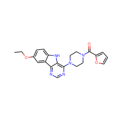 CCOc1ccc2[nH]c3c(N4CCN(C(=O)c5ccco5)CC4)ncnc3c2c1 ZINC000002428894