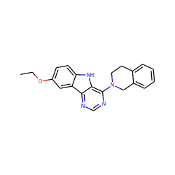 CCOc1ccc2[nH]c3c(N4CCc5ccccc5C4)ncnc3c2c1 ZINC000000544400