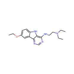 CCOc1ccc2[nH]c3c(NCCN(CC)CC)ncnc3c2c1 ZINC000005155683